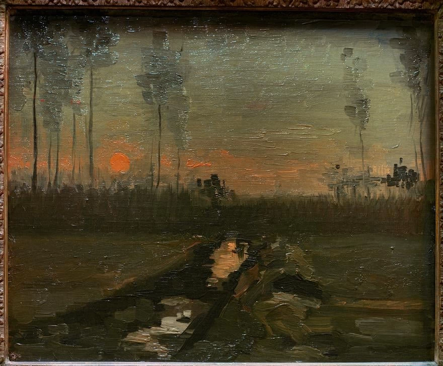116-Vincent van Gogh-Il tramonto, 1885 - Madrid, Museo Thyssen-Bornemisza  
